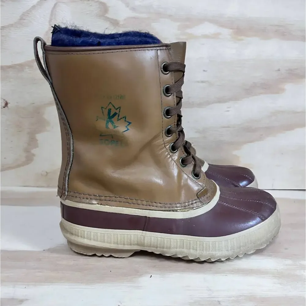 Sorel - Rubber Waterproof - Winter Boots - Brown/Red- Women's - 7